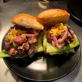Griot Sandwich and Fries