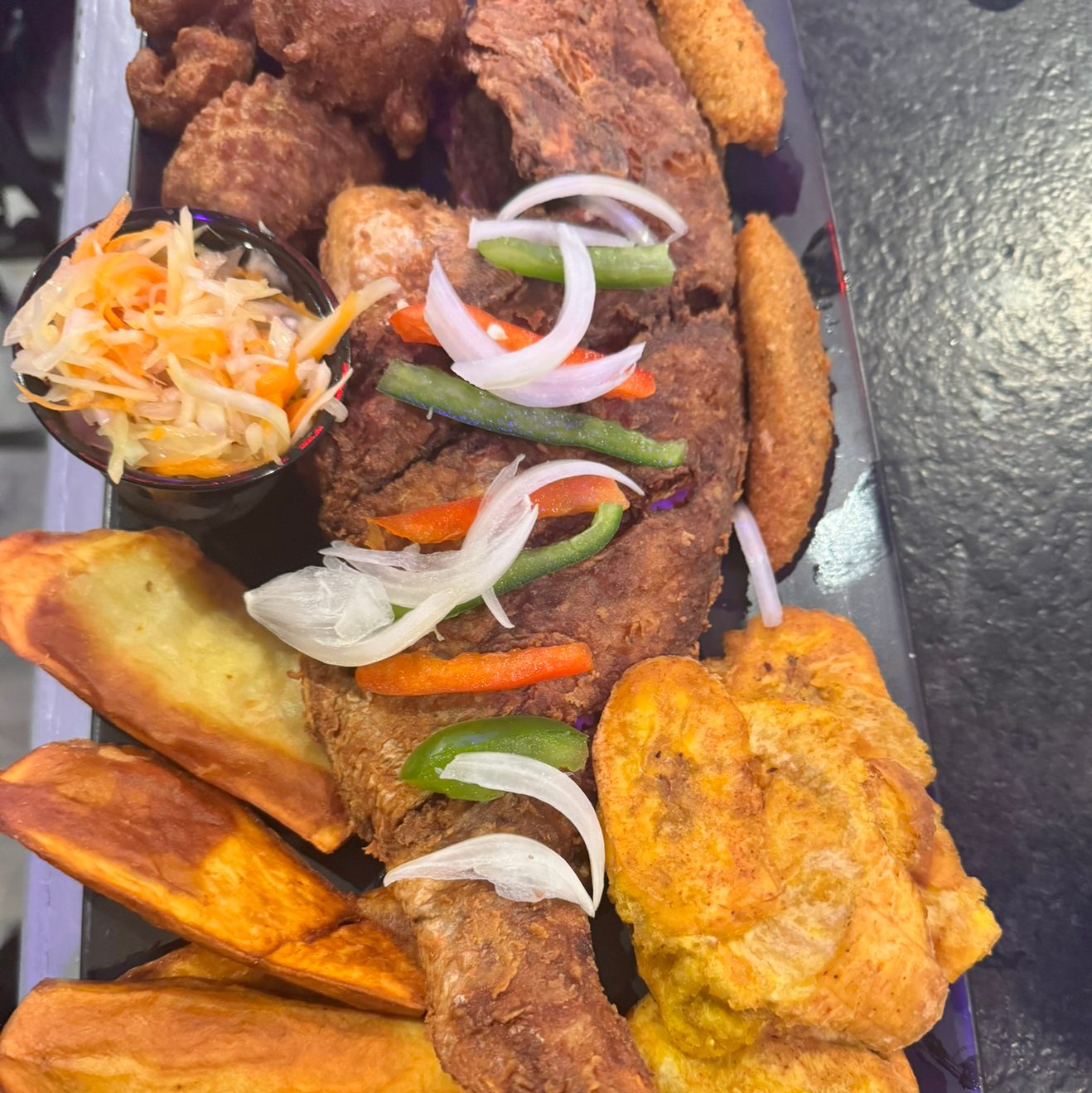 Fritay Platter Fried Red Snapper (Choose Fish Size).