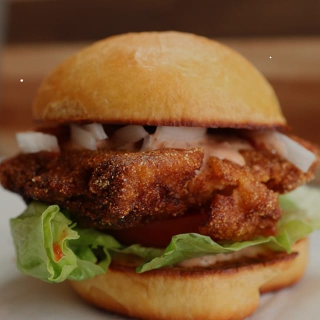 Fried Catfish Sandwich & Fries.