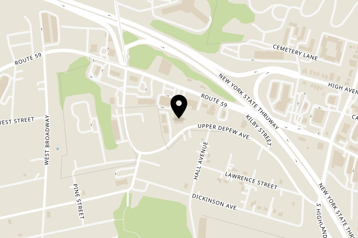 Map showing the location of Cy's Restaurant & Lounge on 37 NY-59 in Nyack